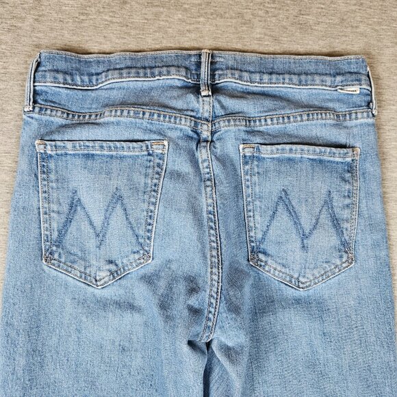 Mother Jeans Mid Rise Dazzler Ankle Fray Womens 30x27 Blue New Sheriff in Town - Picture 3 of 12